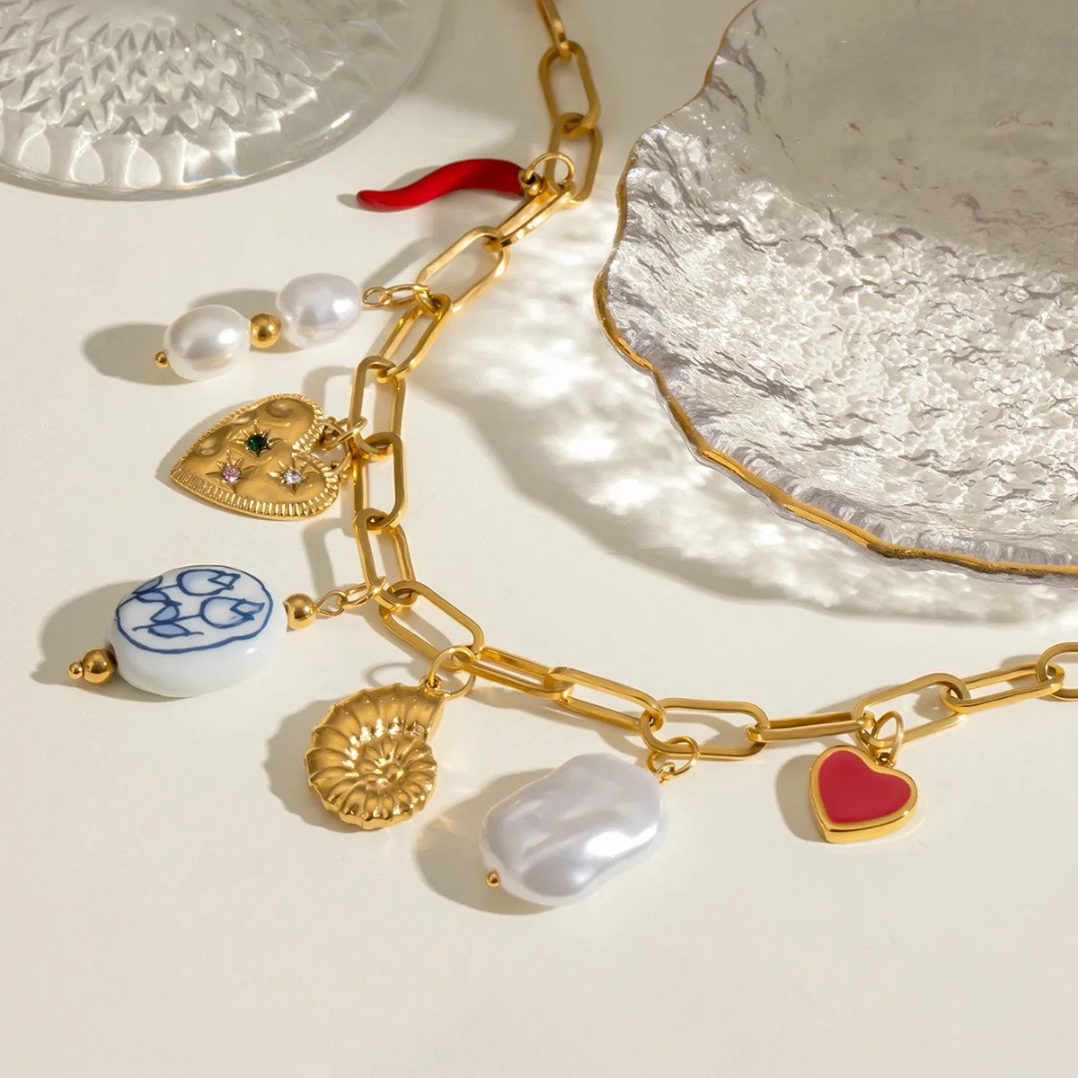Vintage Charm Link Necklace