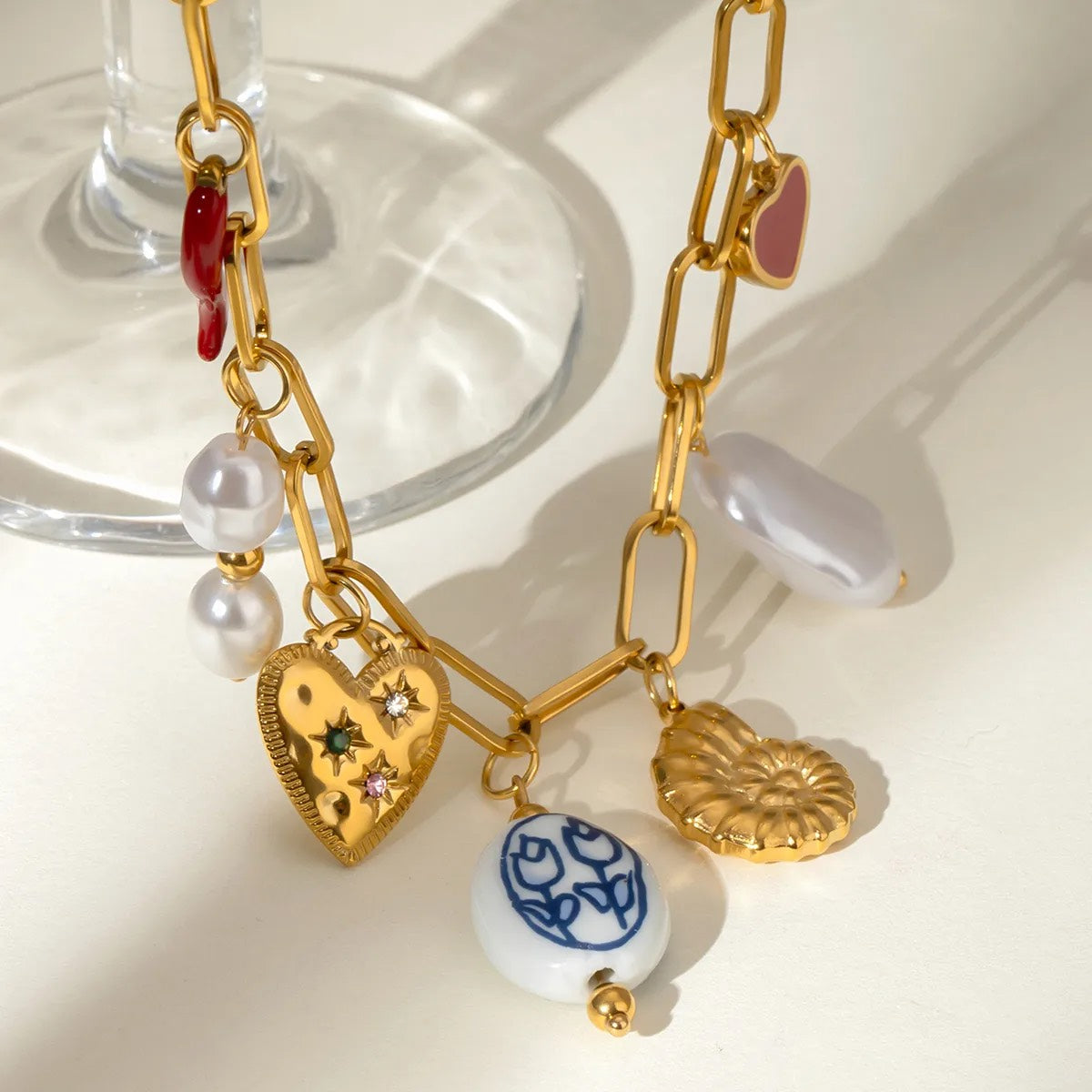 Vintage Charm Link Necklace