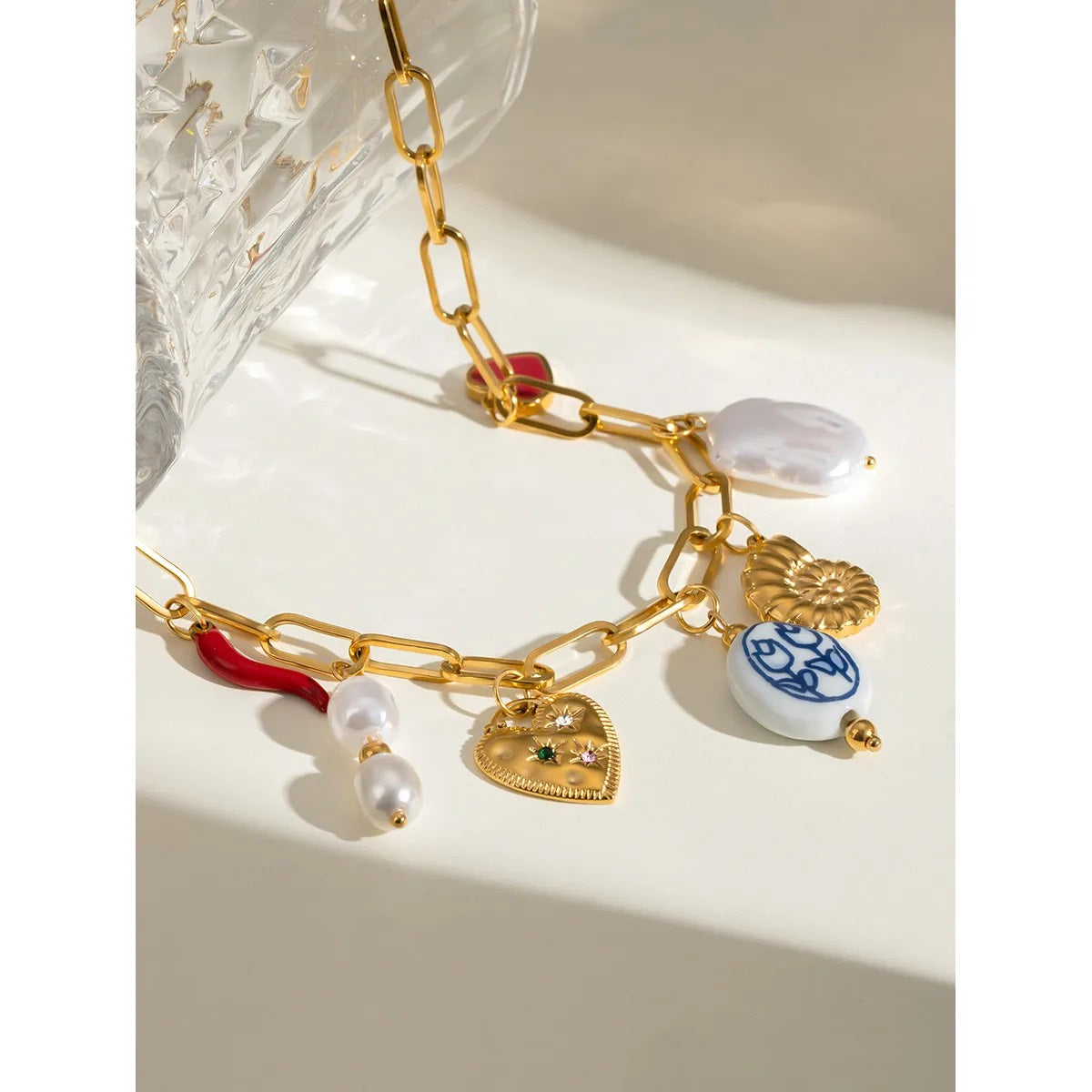 Vintage Charm Link Necklace