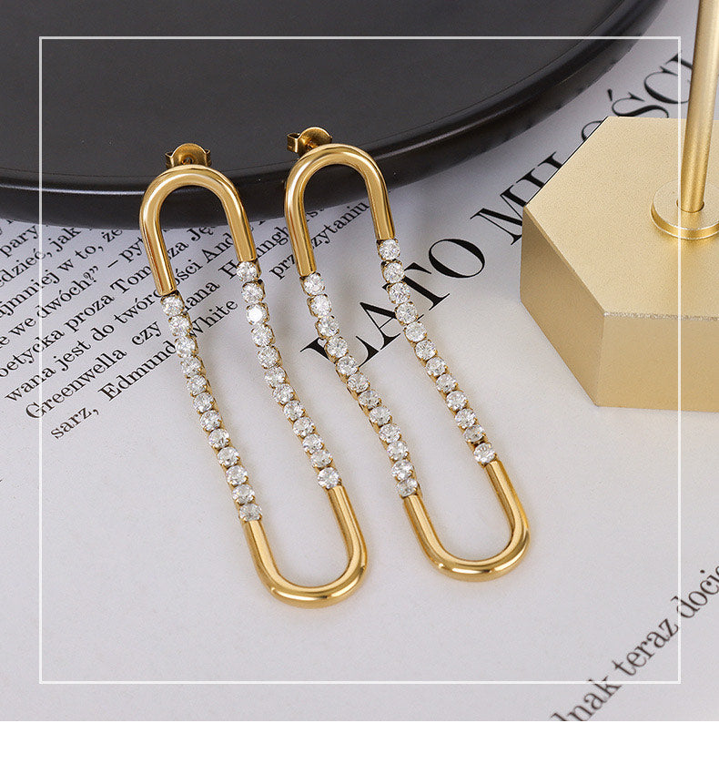Crystal Link Drop Earrings