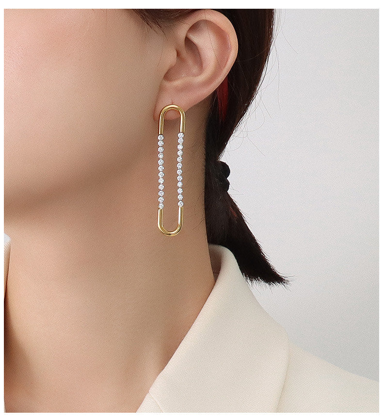 Crystal Link Drop Earrings