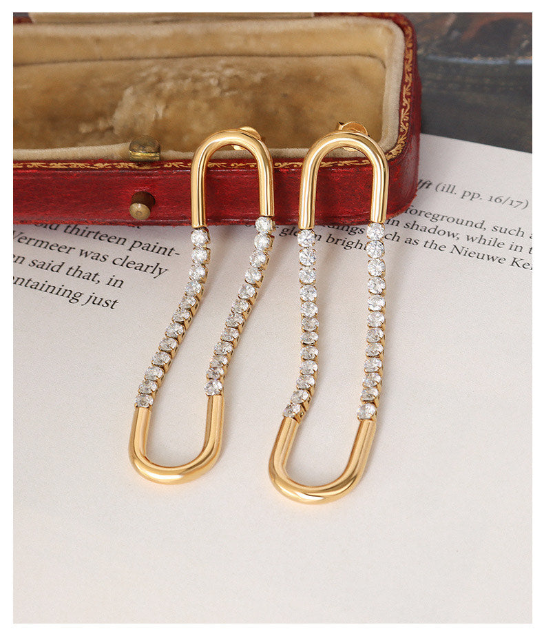 Crystal Link Drop Earrings