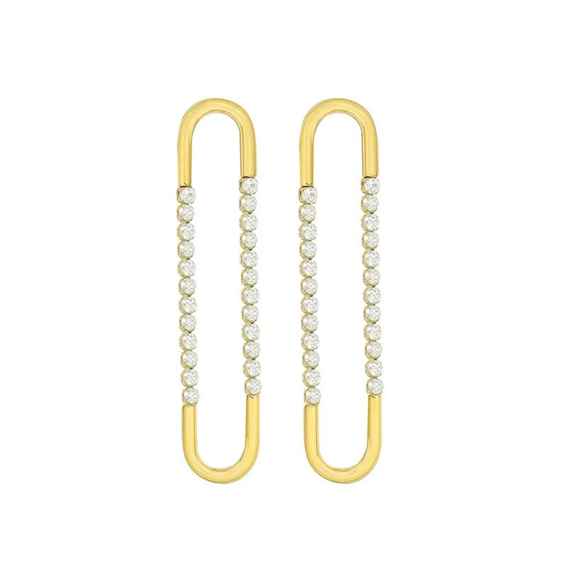 Crystal Link Drop Earrings