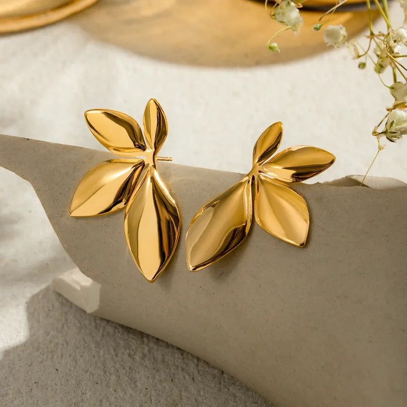 Golden Leaf Studs