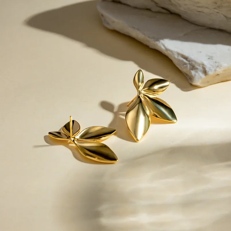 Golden Leaf Studs