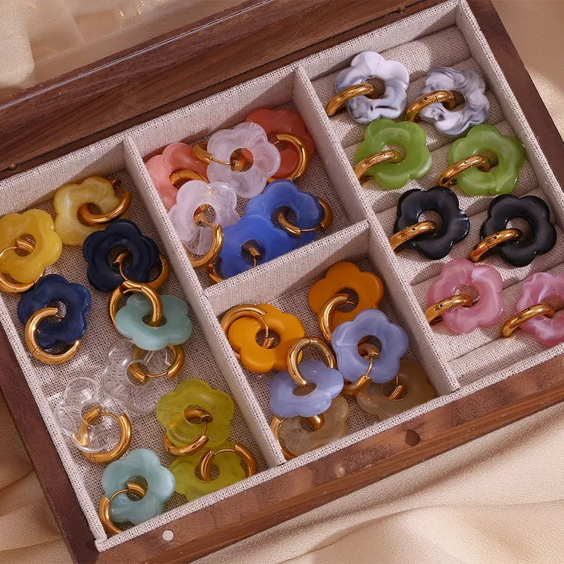Blush Bloom Hoops