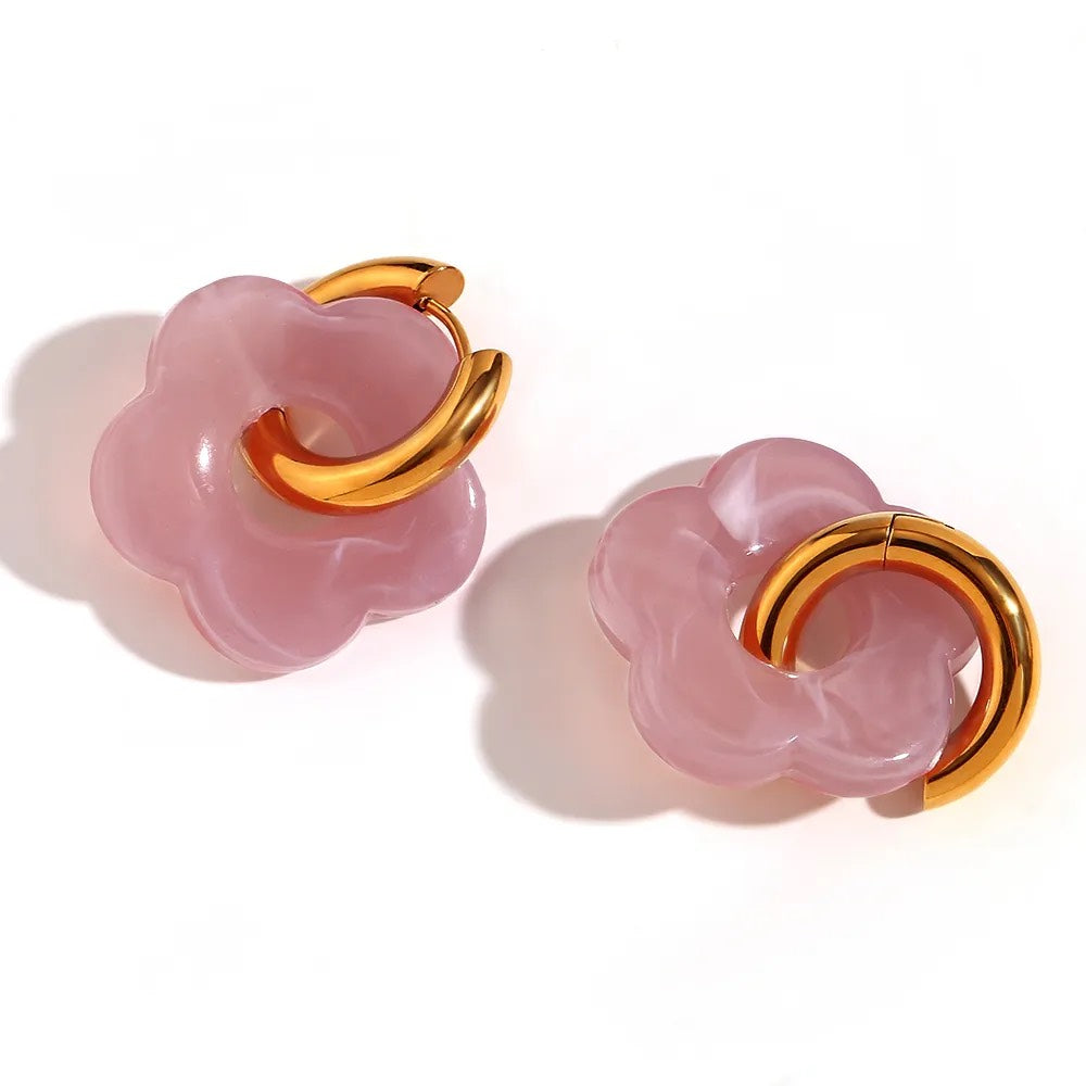 Blush Bloom Hoops