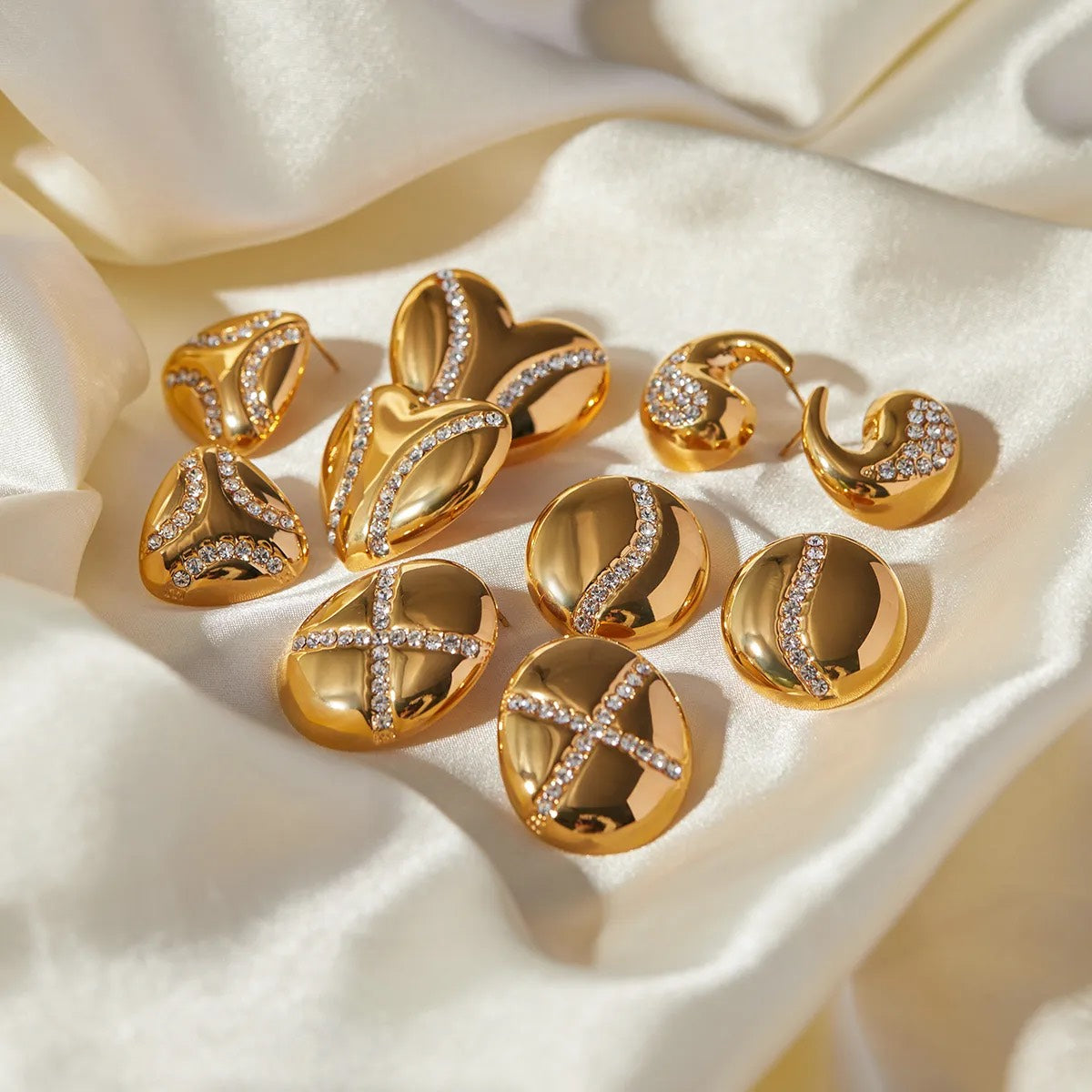 Crystal Curve Studs